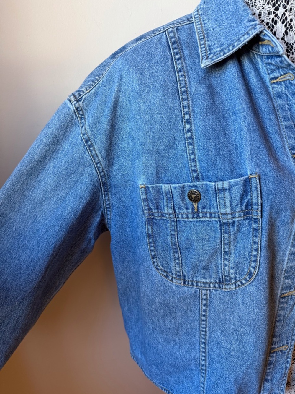 Vintage Liz Claiborne Denim Jacket cotton boxy oversized - Picture 4 of 8